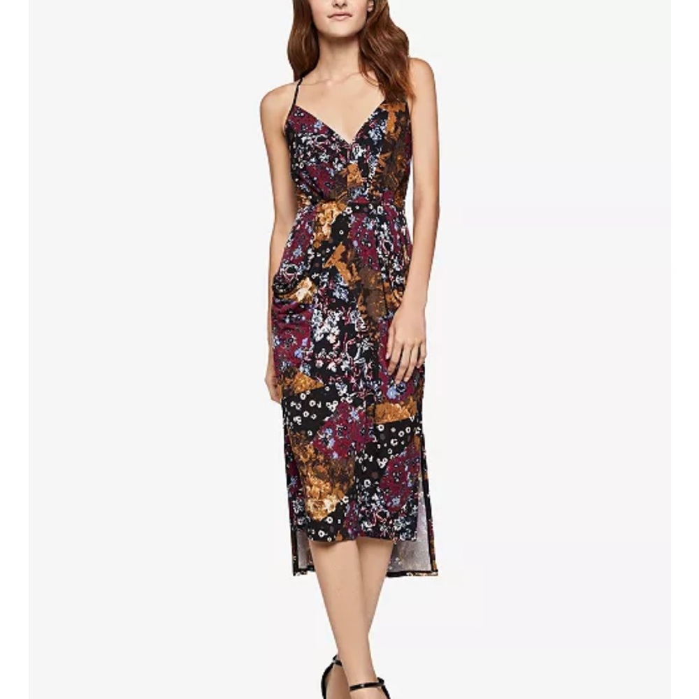 BCBGeneration Printed Midi Faux Wrap Dress | Size Small | EUC